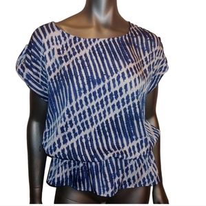 Michael Kors Blue & White Top - B10